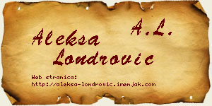Aleksa Londrović vizit kartica